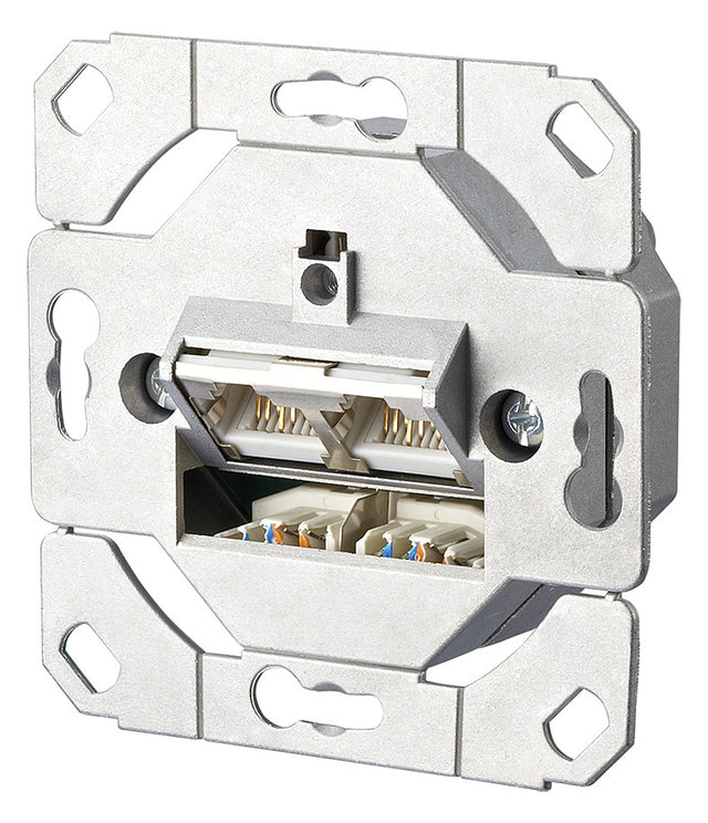 METZ CONNECT Anschlussdose Cat6A 2xRJ45 130C381200-I Kanaleinb schräg LSA