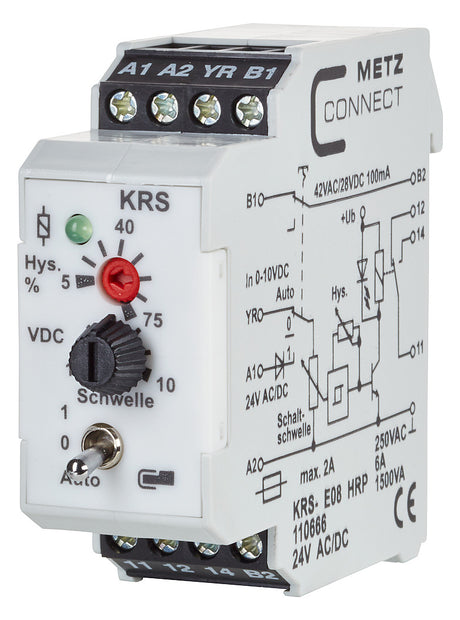 METZ CONNECT Schaltrelais 24V/AC 1W IP20 110666 22,5x61,3x60mm Schraub