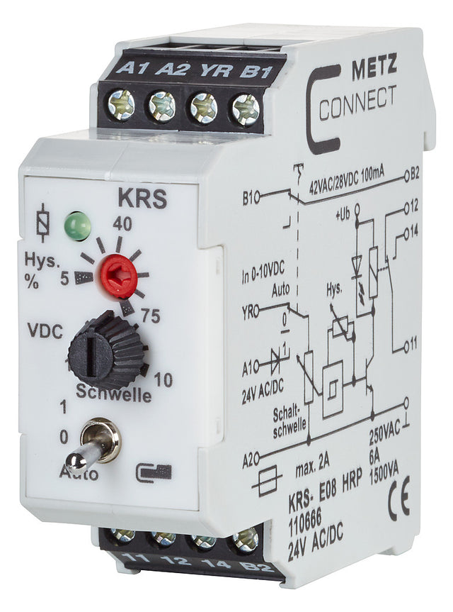 METZ CONNECT Schaltrelais 24V/AC 1W IP20 110666 22,5x61,3x60mm Schraub
