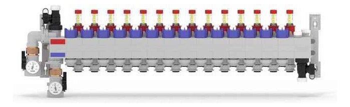 Rehau RAUTHERM SPEED Verteiler HKV-D Polymer 14 Kreise, Konnektor 17 | 14710201001
