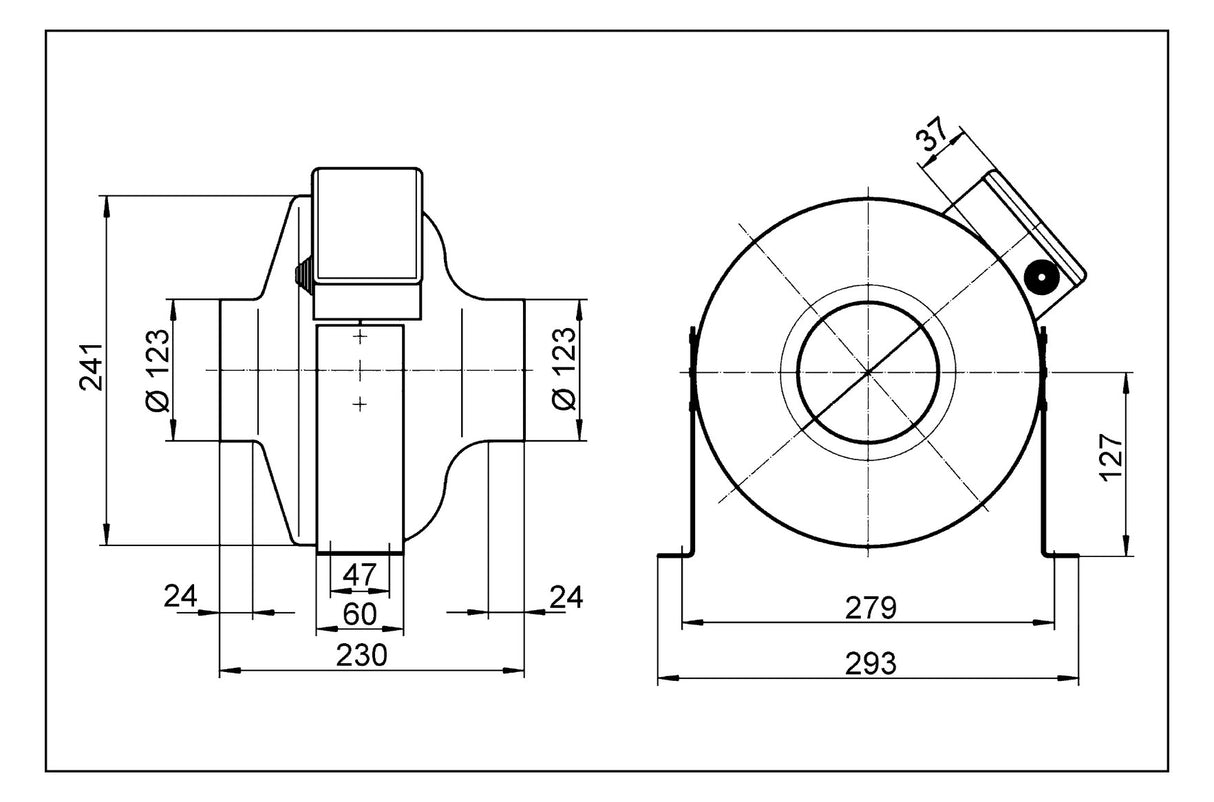 MAICO Rohrventilator  125mm 230V 0,027W ERR 12/1 270cbm/h VA 60°C