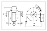 MAICO Rohrventilator  125mm 230V 0,027W ERR 12/1 270cbm/h VA 60°C