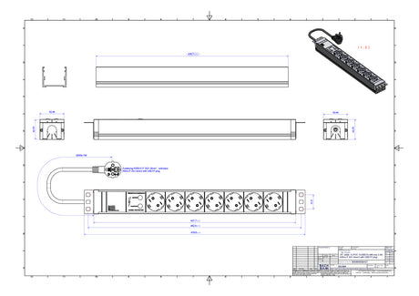 BACHMANN Steckdosenleiste 19 1HE 230V 333.604 7Steckd