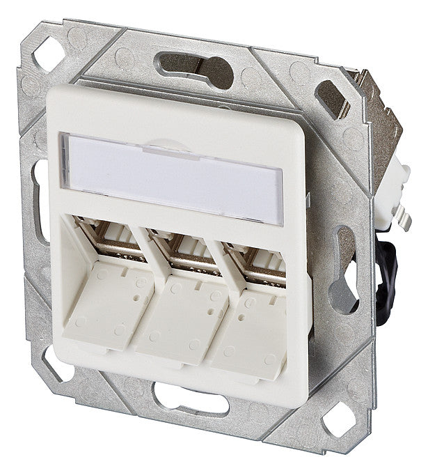 METZ CONNECT Anschlussdose Cat6A 3xRJ45 130B12D31102-E rws Kanaleinb schräg