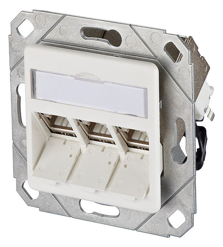 METZ CONNECT Anschlussdose Cat6A 3xRJ45 130B12D31102-E rws Kanaleinb schräg