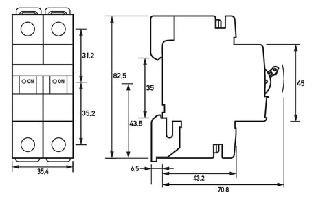 DOEPKE Leitungsschutzschalter UC C 6A 2p DLS 6I C6-2 10KA 400V 2TE 50Hz IP20