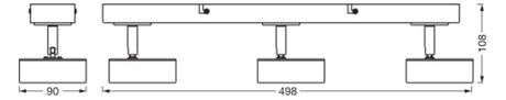 LEDVANCE LED-Deckenanbauleuchte 14,4W ws Decor Spot Pluto White 3 Spot 3000K