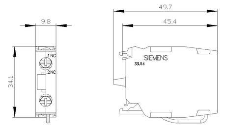 SIEMENS Hilfsschalterblock 1Ö Frontbef 3SU1400-1AA10-1HA0 6A/AC Schraub