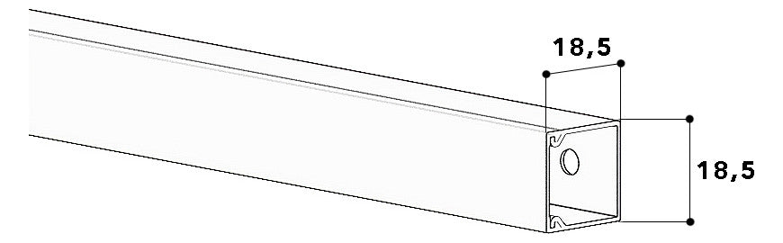 GGK Leitungsführungskanal Kst aws unbeh LFG 20x20 17x18x2000mm RAL9010