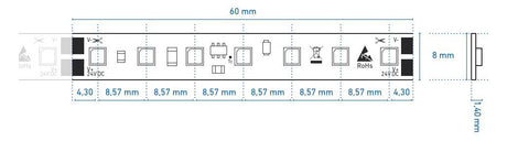 BARTHELME LED-Lichtband 6,4W/m ws 4000K 50415634 117Stk/m IP00 DC 24V