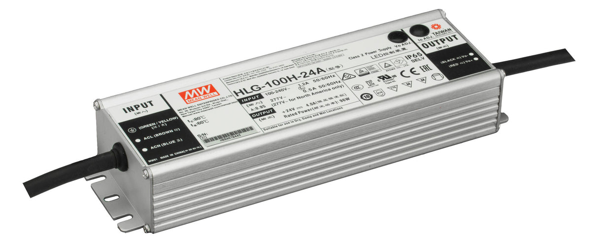 MEANWELL LED-Trafo 0-96W 4000mA 24V IP65 LV2496X Metallgeh stat 171x62x37mm