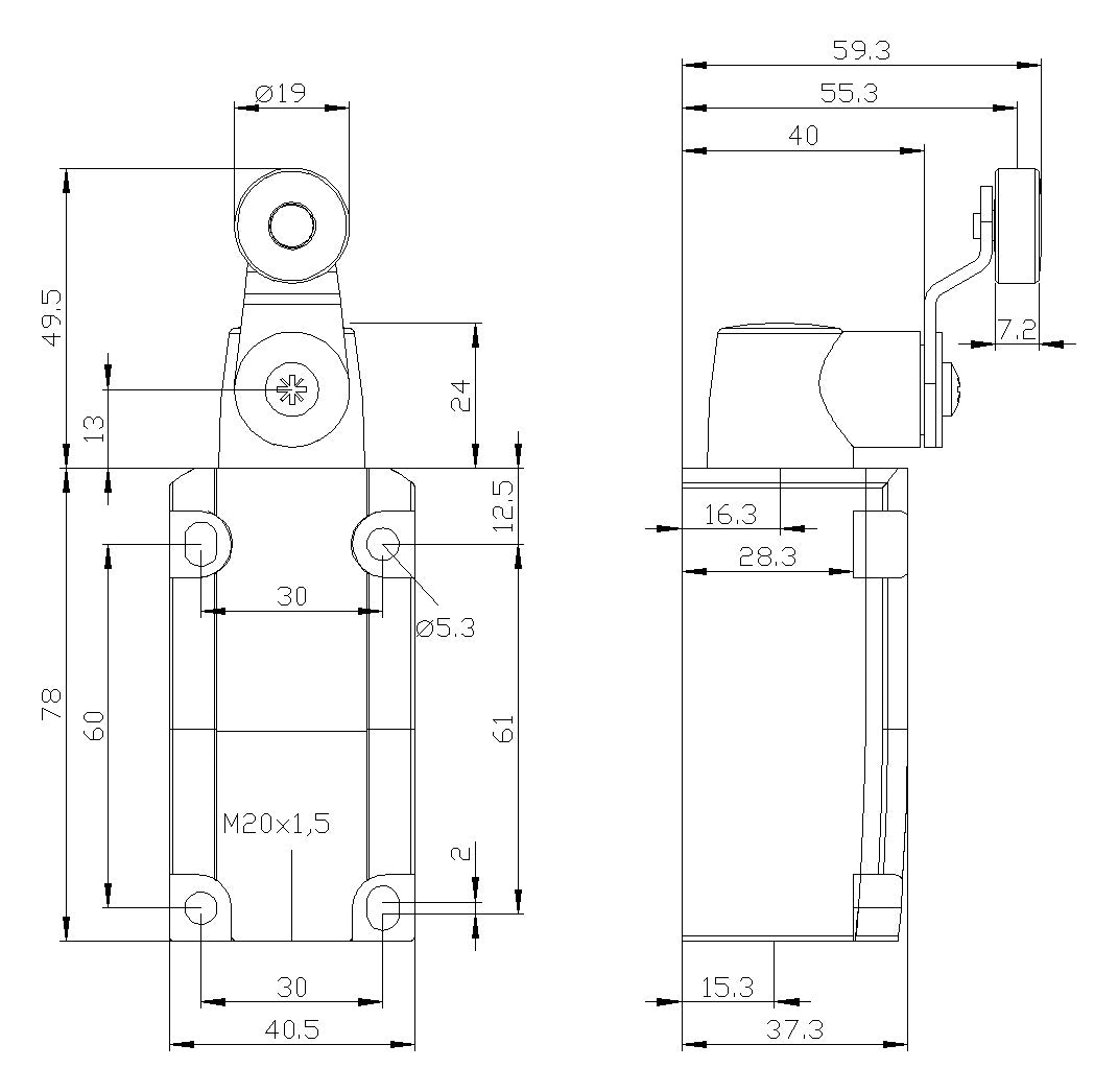 SIEMENS Einzelpositionsschalter 1S 1Ö 1W 3SE5112-0CH01 Metall Schwenkhebel