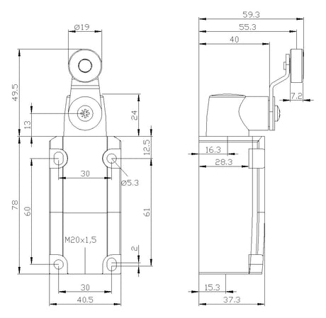 SIEMENS Einzelpositionsschalter 1S 1Ö 1W 3SE5112-0CH01 Metall Schwenkhebel