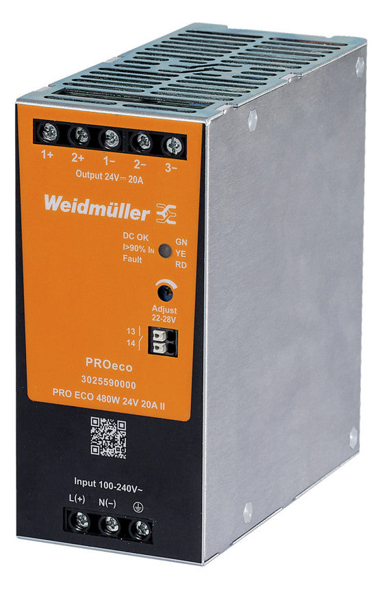 WEIDMÜLLER Gleichstromversorgung 22-28V PRO ECO 480W 24V 20A II 480W 85-264VUC