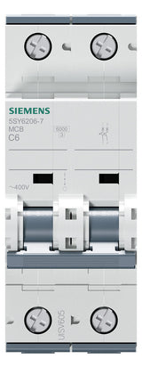 SIEMENS Leitungsschutzschalter UC C 6A 5SY6206-7 1+N 400V 2TE 50Hz IP20