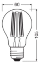 LEDVANCE LED-Lampe FM E27 A100 7,2W ws A LED Classic A 100 Fil EE A S 7.2W 8 3000
