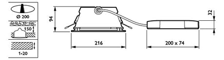 PHILIPS-LICHT LED-Einbaustrahler 16,8W GreenSpace DN472B LED20S/840 PSU-E C WH