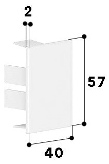 GGK Endstück LF-K 57x40mm li/re Kst hfr LFG 40x60-ES hfr aws RAL9010 unbeh