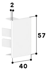 GGK Endstück LF-K 57x40mm li/re Kst hfr LFG 40x60-ES hfr aws RAL9010 unbeh