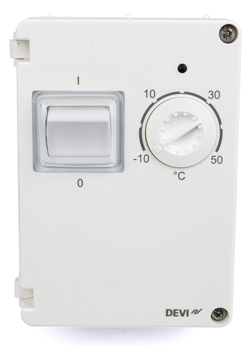 DEVI Allzweckthermostat ws 1W AP IP44 230V DEVIreg 610