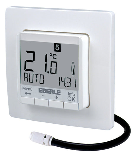 EBERLE Raumthermostat 230V 16A Schließer FIT 3 F / weiß IP30 m.Display