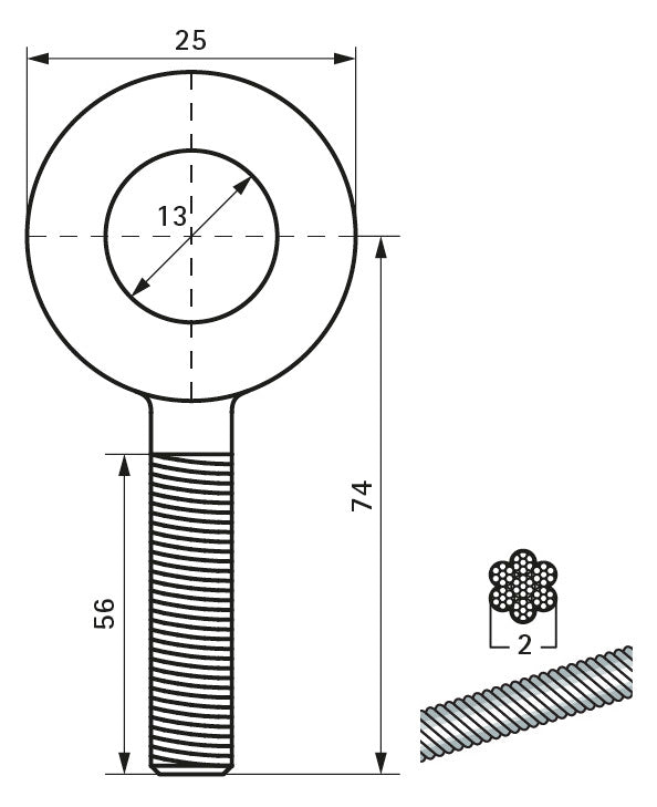 Walraven Drahtseil-Ringschraube DobyGrip M8 inkl. Drahtseil 1 m x 2 mm u. Schloss | 09482281
