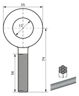 Walraven Drahtseil-Ringschraube DobyGrip M8 inkl. Drahtseil 1 m x 2 mm u. Schloss | 09482281