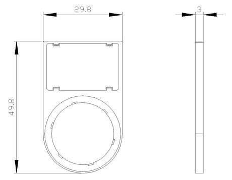 SIEMENS Schildträger 29,8x49,8mm sw 3SU1900-0AS10-0AA0 rechteck  22,5mm
