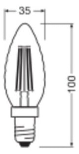 LEDVANCE LED-Kugellampe FM E14 3,4W ws D LED Classic BW 40 Filament P 3.4W 8 2700