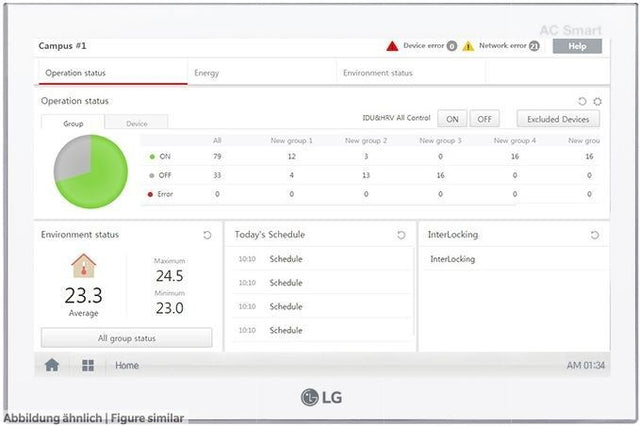 Zentralsteuerung LG PACS5A000 AC Smart 5 mit HTML5-Bedienoberfläche, Zubehör