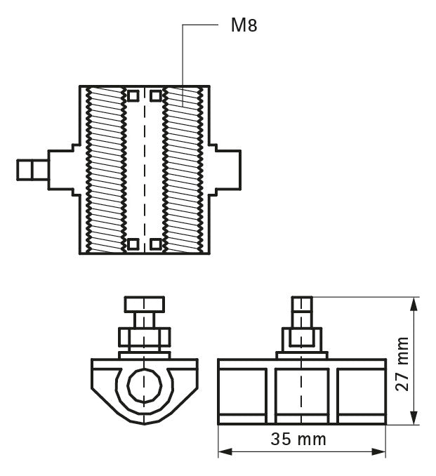 Walraven Gewindestangenadapter starQuick grau 29x29x25 M8 | 0854358