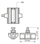 Walraven Gewindestangenadapter starQuick grau 29x29x25 M8 | 0854358