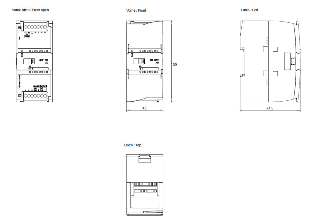SIEMENS SPS-Analoges E/A-Modul 2Ausg 6ES7232-4HB32-0XB0 Ausg.Spg Ausg.Strom