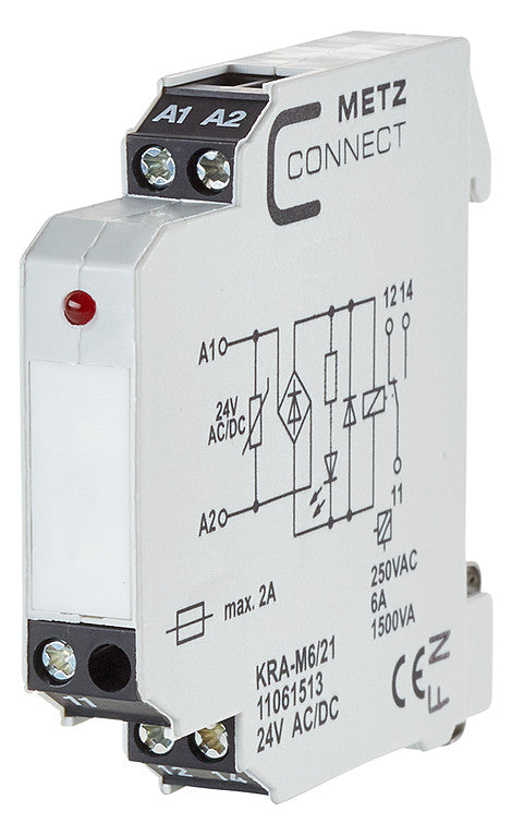 METZ CONNECT Schaltrelais 24V/AC 1W IP20 11061513 11,2x60x60mm Schraub
