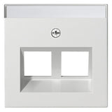 GIRA Zentralplatte Mod-Jack 2f rws System 55 264003 m.Beschr.Feld
