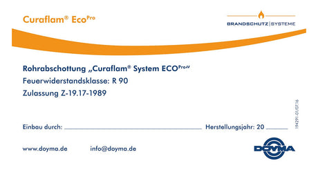 Doyma Curaflam BS-Schild f. Manschette ECO Pro Zulassung Z-19.53-2464 | 323100000001