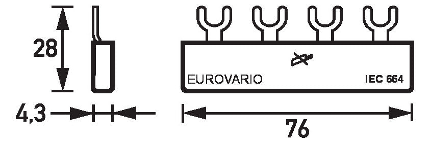 DOEPKE Phasenschiene 1ph 17,5mm 10qmm Eurovario EV-S G 1.4.70 63A Gabel isol