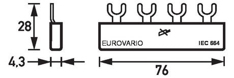 DOEPKE Phasenschiene 1ph 17,5mm 10qmm Eurovario EV-S G 1.4.70 63A Gabel isol