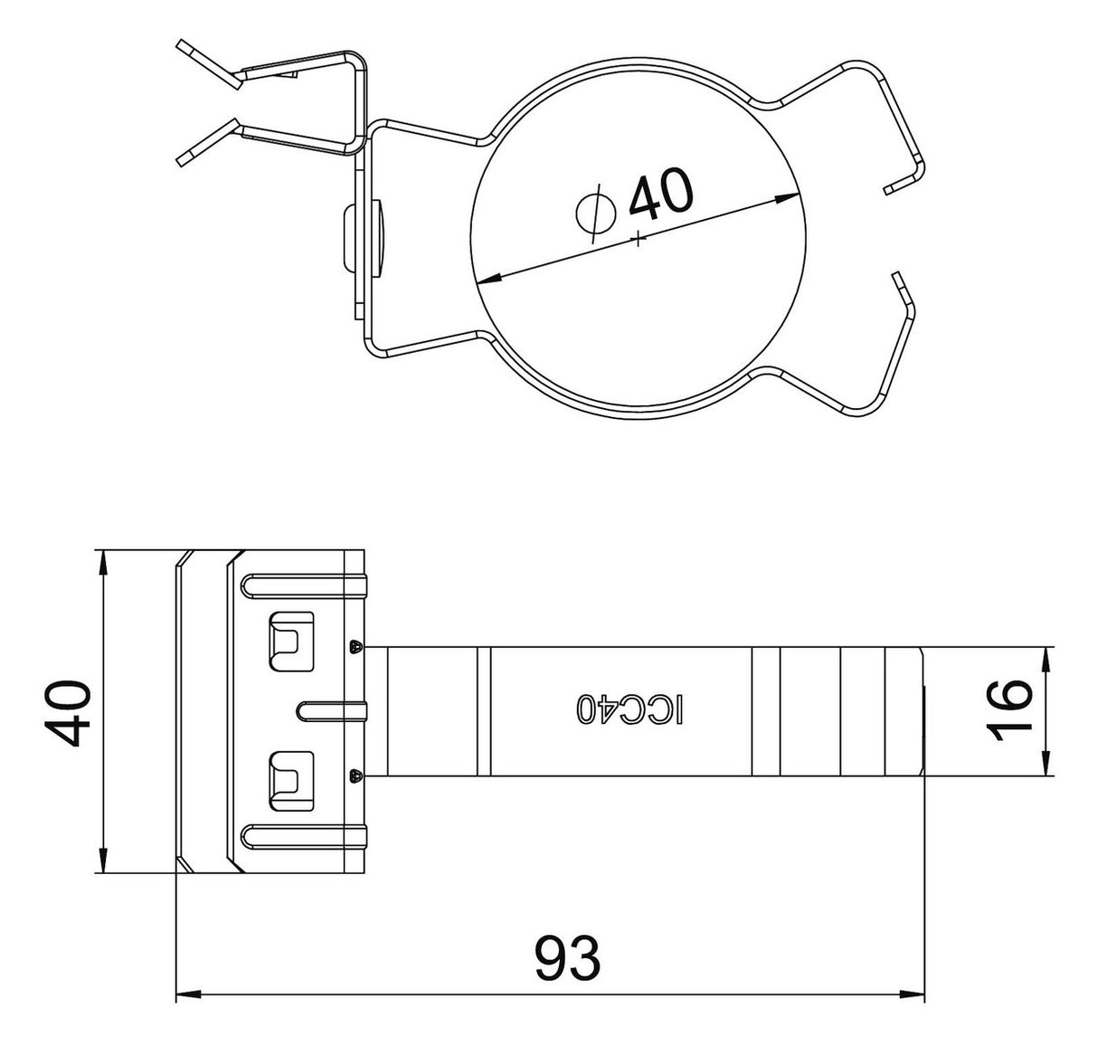 BETTERMANN Trägerklammer  36-40mm 4-10mm SCHPC 4-10 D40 ST Zn/AluLam