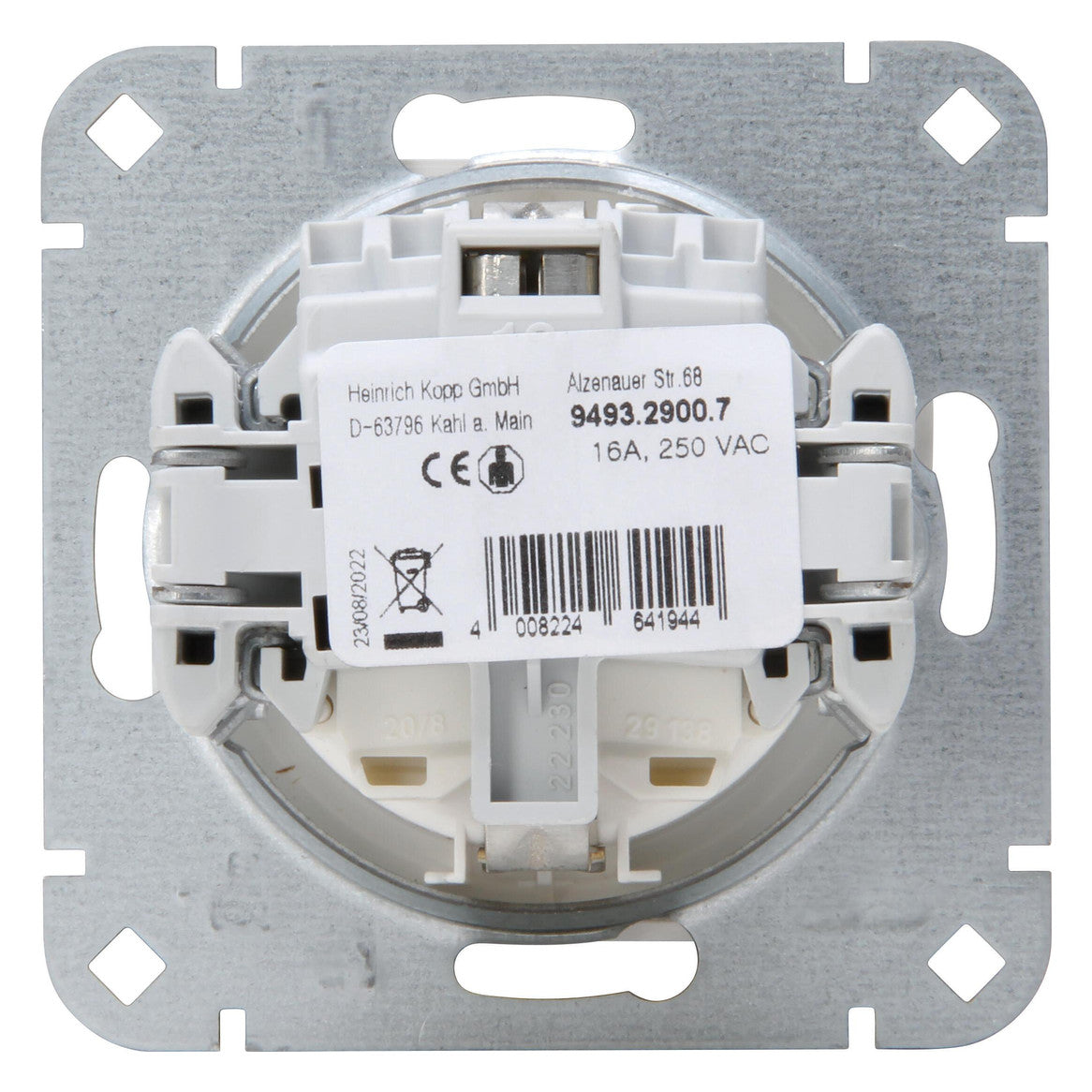 KOPP Steckdose 1f rws glz UP IP20 949329007