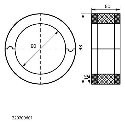 Walraven Kälterohrträger BISOFIX E19+ s1s2 L:50 -50/+110 C - 60,3 mm | 220200601