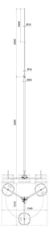 DEHN SE Fangstange Stativ 5000mm  40mm FS D40 16 10 5000 AL DBS KB STTZN Rundle