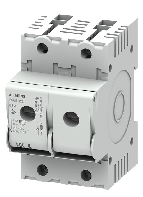SIEMENS D0-Lasttrennschalter D02 2p 230V 5SG7123 63A