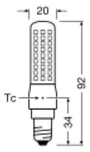 OSRAM LED-Reflektorlampe E14 7W 2700K ws LED T Slim 60 320° DIM 6.5W 827 Cle 806l