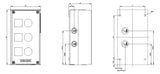 SIEMENS Aufbaugehäuse Kst  22mm IP68 3SU1803-0AA00-0AB1 85x154x63,8mm