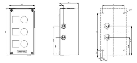SIEMENS Aufbaugehäuse Kst  22mm IP68 3SU1803-0AA00-0AB1 85x154x63,8mm