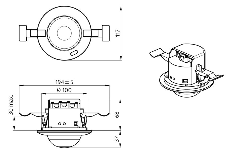 BEG Präsenzmeldersensor UP 0-360° ws PD4-M-2C-DS-DE nicht zutreffend IP20