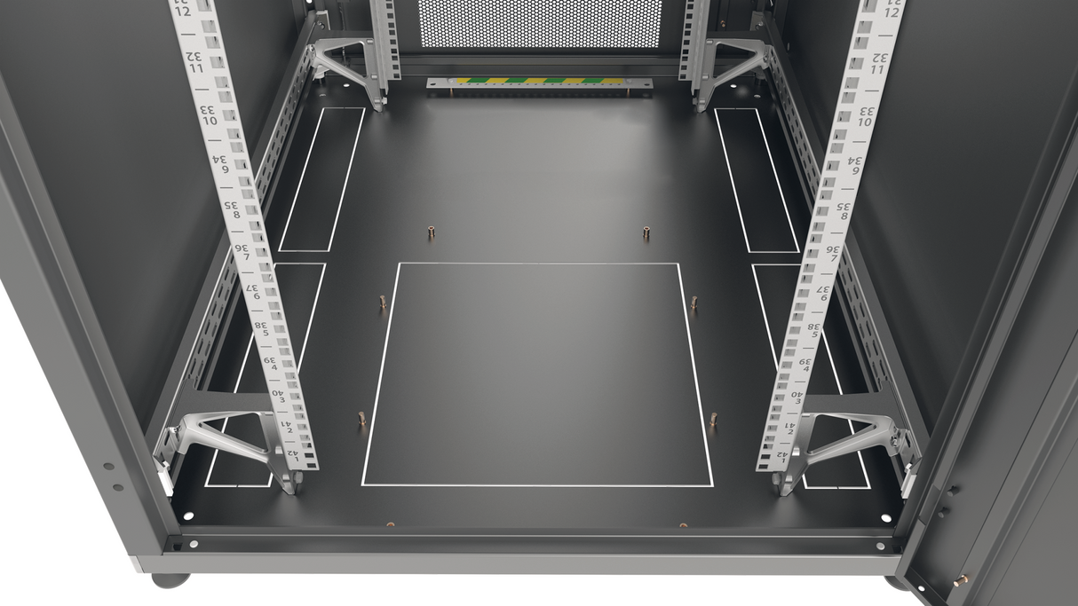 19" Serverschrank PRO 33HE, 800x800 mm, F+R 1-teilig, RAL9005 - PRO-3388TS.P1