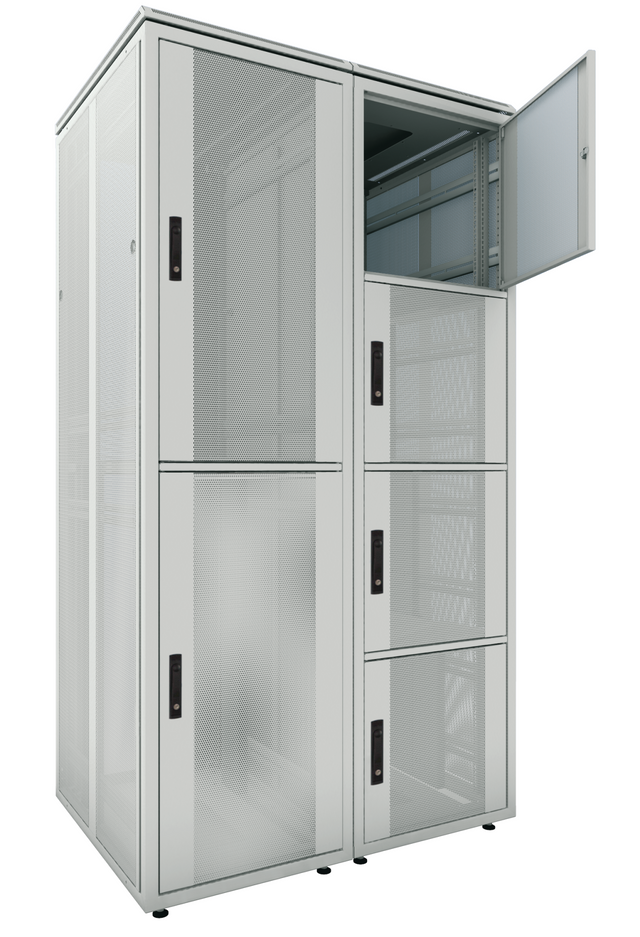 Co-Location Rack PRO, 4 x 9HE, 800x800 mm, F+R 1-tlg. perforiert, RAL9005 Stück