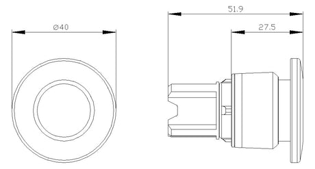 SIEMENS Frontelement für Not-Aus  22mm 3SU1000-1BA30-0AA0 ge rnd IP68 hoch